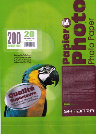 Librairie Bouarroudj - PAPIER PHOTO A4  200G DF SAMBARA 3206